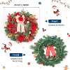 GAOMON Christmas Wreath, 24'' Artificial Pre-Lit Christmas Wreaths for Front Door with 20 LED Lights & 8 Modes, Pine Needles & Red Berries - 4 of 4