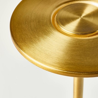 Brushed Brass Portable LED Tabletop Lamp with Rechargeable Battery