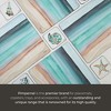 Pimpernel Coastal Shore Coasters - Set of 6 Square Cork Backed Drink Coasters with Beach & Ocean Art - Heat & Stain Resistant Surface - 4 of 4