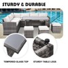 ONWITH Outdoor Patio Furniture Set,7 Pieces Outdoor Sectional Conversation Sofa with Dining Table - 3 of 4