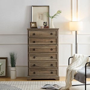 NicBex Modern 6 Drawers Dresser Tall Dresser Closet Organizers and Storage with Easy Pull Handle for Bedroom, Living Room - 1 of 4