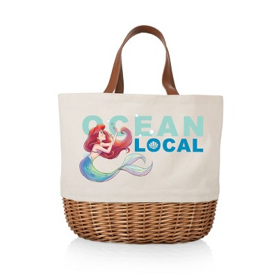 Picnic Time Little Mermaid Promenade Picnic Basket with Beige Canvas