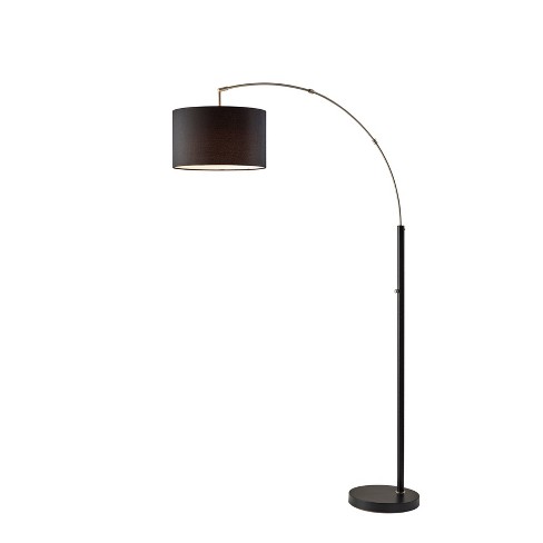 Preston Arc Lamp Brushed Steel Black - Adesso