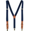 CTM Men's 1 Inch Wide Suspender with Faux Leather Buckle and Clip-Ends - 4 of 4