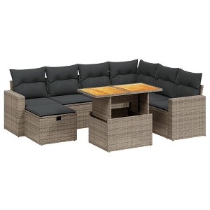 vidaXL Garden Sofa Set Grey - 1 of 4