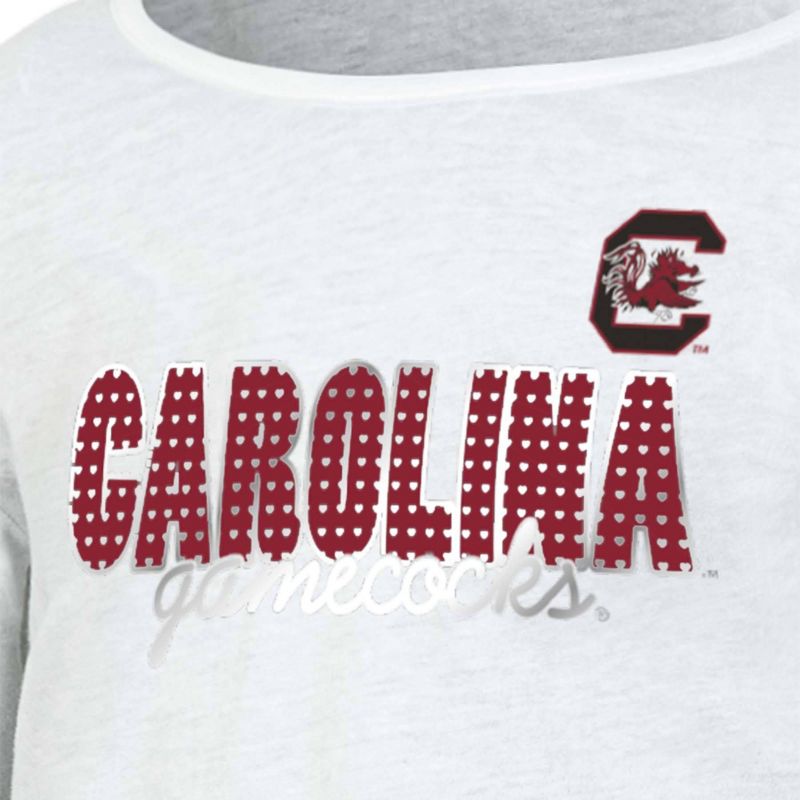NCAA South Carolina Gamecocks Girls&#39; White Long Sleeve T-Shirt, 3 of 4