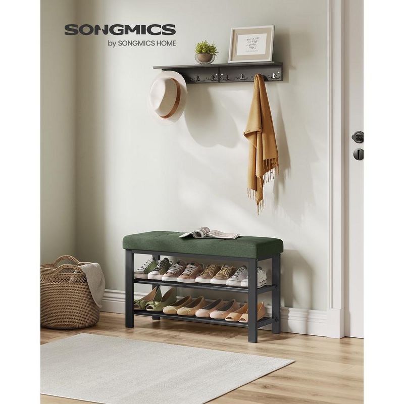 SONGMICS Shoe Bench - Entryway Shoe Rack with Foam Padded Seat, Linen, Metal Frame - Ideal for Living Room and Hallway, 2 of 8