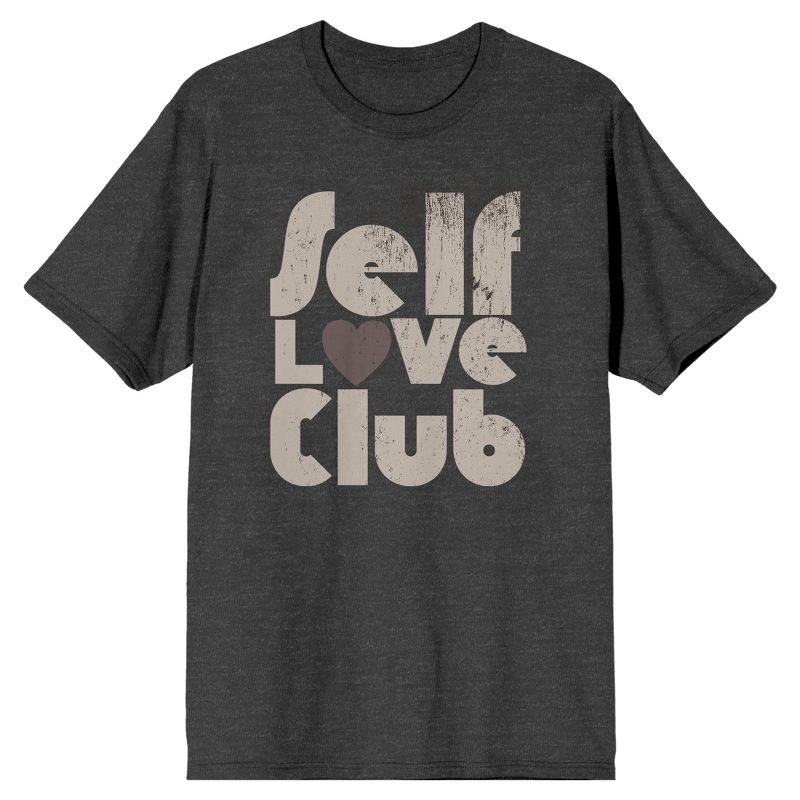 Self Love Club Men's Charcoal Heather Short Sleeve Crew Neck Tee, 1 of 4