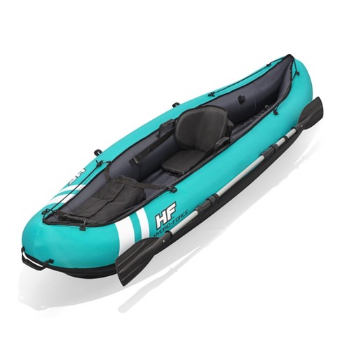 Outsunny Inflatable Kayak, 2-person Inflatable Boat Canoe Set With Sit Top,  Air Pump, Aluminum Oars For Fishing, Blue : Target