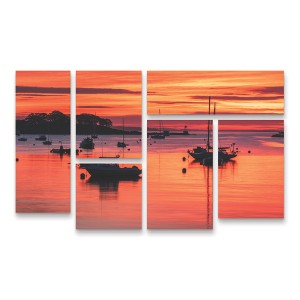 Trademark Fine Art Michael Blanchette Photography Tangerine Sunrise 3 Piece Panel Set Art - 1 of 3
