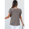 Amaryllis Women's Textured Knit Blouse Flutter Sleeve Relaxed Fit Crew Neck Chic Versatile Casual Everyday Top - 4 of 4