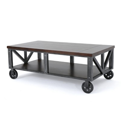 Dree Industrial Coffee Table Rustic Wood - Christopher Knight Home