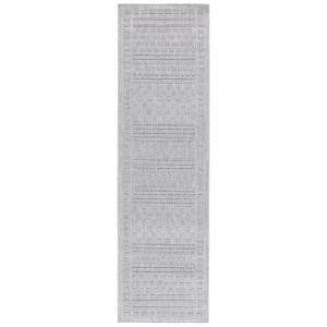 Milos MLO110 Power Loomed Indoor/Outdoor Runner Rug - Grey - 2'3"x8'- Safavieh - 1 of 4