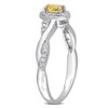 EVERLY JEWELRY | Sterling Silver 1/4 CT TGW Oval-Cut Citrine 1/10 CT TW Diamond Infinity Halo Ring - 2 of 4