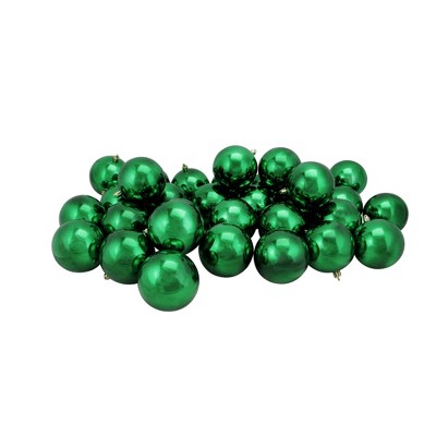 Northlight 32ct Shatterproof Shiny Christmas Ball Ornament Set 3.25" - Green