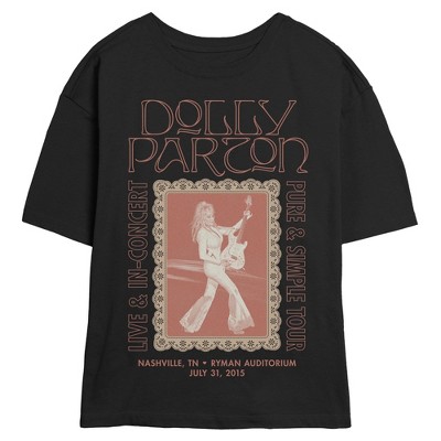 Dolly Parton Juniors Womens Frame Concert Poster Short Sleeve T