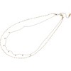 Anna-Kaci Women's Double Layer Gold Tone Necklace with Diamond Shape Charms Layered Chain Design- Gold - 3 of 4