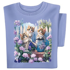 Collections Etc Garden Kitten Trio Short Sleeve Graphic T-Shirt - 1 of 4
