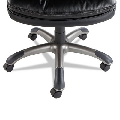 Black High-Back Leather Executive Swivel Chair with Adjustable Arms