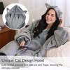 Catalonia Woman Cute Animal Prints Fleece Blanket Hoodie Sweatshirt, Oversized Wearable Blanket for Adults and Teen, Christmas Cozy Gift Woman Wife - 2 of 4