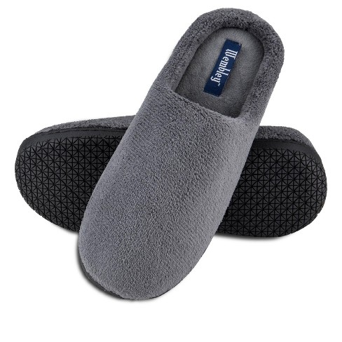 Men's clog-style slipper in felt and padded fabric in Navy