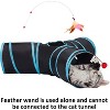 FAAYFIAN 3-Way Collapsible Cat Tunnel Toy with Crinkle Sound, Peek Holes & Hanging Ball ¨C Foldable Play Tube for Indoor Cats - 2 of 4