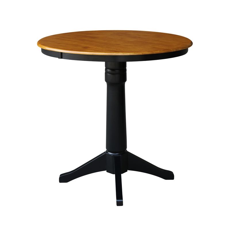 36" Mark Round Top Pedestal Table Black/Cherry - International Concepts, 3 of 6