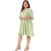 Agnes Orinda Women's Plus Size Ruffle Short Sleeve  Lace Insert Tassel Bohemian Midi Dresses - 3 of 4