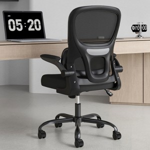 RISOKEYS Ergonomic Office Chair - with Lumbar Support, Space-Saving Flip Armrests, Breathable Mesh Design for Home Office, Gaming - 1 of 4