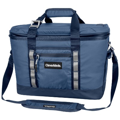 CleverMade Maverick Deluxe Soft Sided Leakproof 32qt Collapsible Cooler Bag - Navy