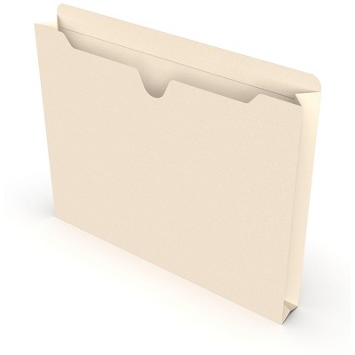 MyOfficeInnovations File Jackets with Reinforced Tab 1.5" Expansion Ltr Manila 50/BX 119172