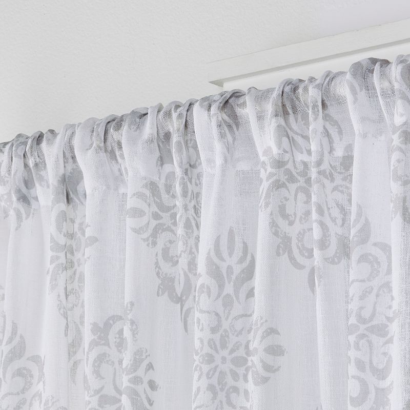 Nagano Belgian Linen Ikat Print Rod Pocket Window Curtain Panel Pair Exclusive Home, 3 of 7