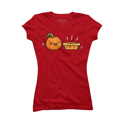 Junior's Design By Humans Pumpkin & Pie By walmazan T-Shirt