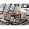 HomeStock 7-Piece Mahogany Finish Solid Wood Top Dining Table with 6 Chairs - 2 of 4