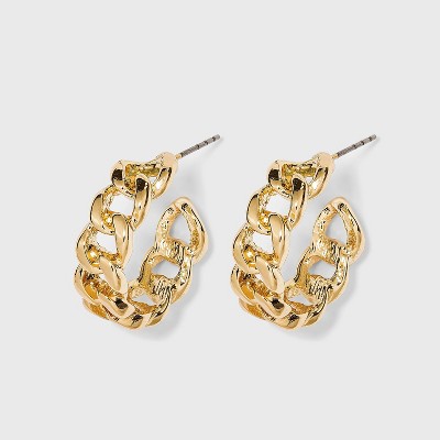 Small Linked Hoop Earrings - A New Day™ Gold