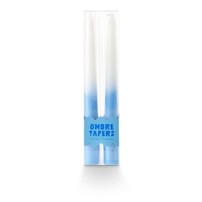 8" 2pk Ombre Taper Candle Light Blue - Bullseye's Playground™