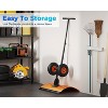 Snow Shovel with Wheels for Driveway, 20" Wide Adjustable Snow Pusher with 5-Position Angle & Height Handle, Snow Removal Tool for Sidewalks, Orange - 4 of 4