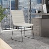 LeisureMod Ergonomic Office Chair Upholstered Leather Guest Side Chair Padded Seat and Back Polyester Desk Chair Zylar Series - 3 of 4