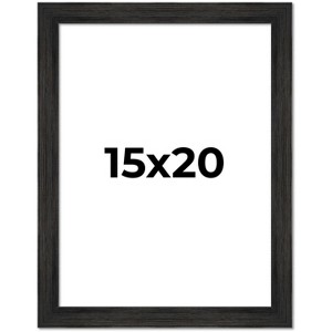 PosterPalooza | 15x20 Wide Barnwood Picture Frame, UV Acrylic, 6 Finishes - Grey, Brown, White, and Black - 1 of 4