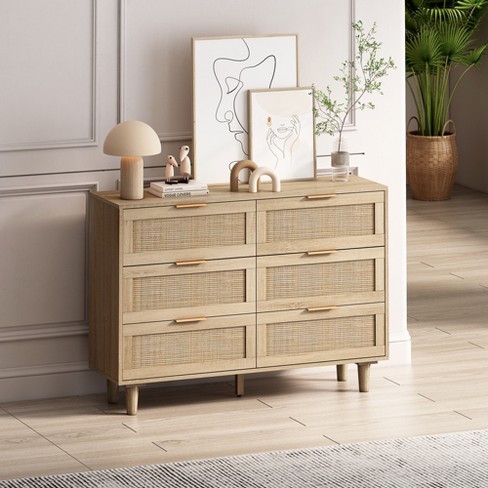Natural Wooden Storage Cabinet with Drawers