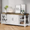 Farmhouse TV Stand for 65/60/55 Inchs,Farmhouse TV Stand with Barn Doors and Storage Cabinet - 2 of 4