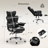 Costway Office Desk Chair Big and Tall Executive Office Chair with Footrest Lumbar Support Black/Grey/White - 3 of 4