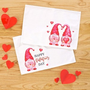 The Lakeside Collection Valentine's Day Whimsical Gnome Printed Tabletop Collection - Set of 4 Melamine Plates - 1 of 4
