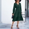 Clearlove Casual V Neck Layered Long Sleeve Wedding Guest Maxi Dresses for Women Flowy Maxi Dress - 3 of 4