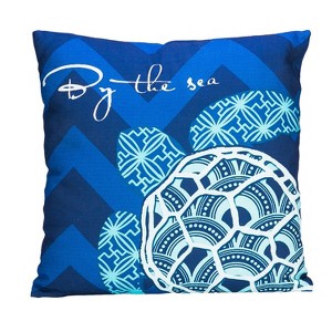 Beachcombers Square Blue Turtle Throw Pillow - 1 of 2