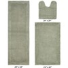 Edge Bath Rug 100% Premium Cotton Ultra-Soft Water Absorbent Tufted Solid Reversible 3 Piece Bathroom Rug Set for Machine Washable Bathmat - 2 of 4