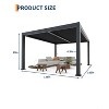 All-Aluminum Louvered Pergola, Outdoor Pergola with Adjustable Louvered Roof, Reinforced Frame, Integrated Drainage System, Hardtop Gazebo for Patio - 2 of 4