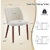 Dining Chair Set of 2, Linen Upholstered Dining Chair with Wood Legs, Wing Backrest, Wooden Kitchen Chair, Kitchen Chairs with Thick Cushions - 2 of 4