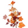 Vickerman 16" Artificial Orange Fall Maple Leaf Candle Ring Wreath. - 2 of 4