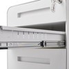 3 Drawer Mobile File Cabinet with Lock, Metal Under Desk Rolling Filing Cabinets, Fully Assembled 5-Wheel Office Cabinet for Home Office Letter - 4 of 4